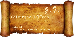 Geiringer Tímea névjegykártya